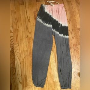 Six / Fifty sweatpants, pink, gray, and white tie dye print, Size S